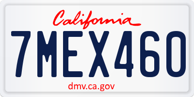 CA license plate 7MEX460