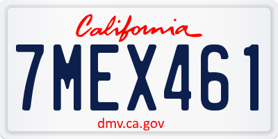 CA license plate 7MEX461
