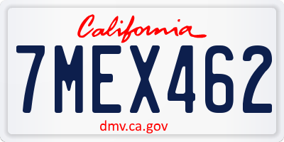 CA license plate 7MEX462