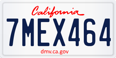 CA license plate 7MEX464