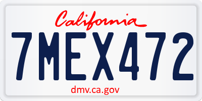 CA license plate 7MEX472
