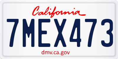 CA license plate 7MEX473