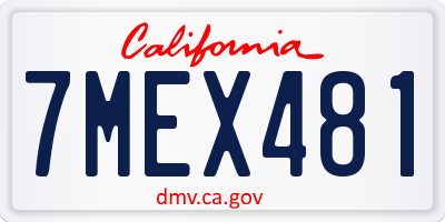 CA license plate 7MEX481