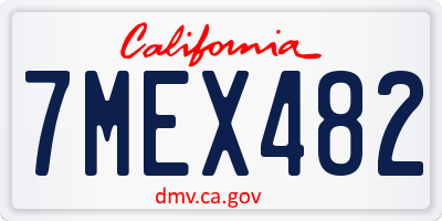 CA license plate 7MEX482