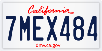 CA license plate 7MEX484