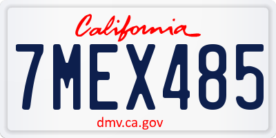 CA license plate 7MEX485