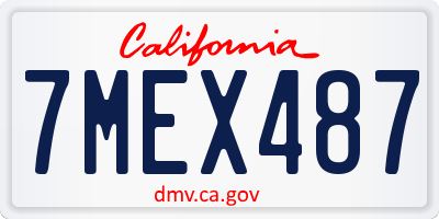 CA license plate 7MEX487