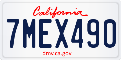 CA license plate 7MEX490
