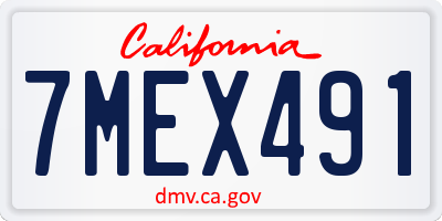 CA license plate 7MEX491