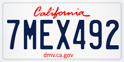 CA license plate 7MEX492