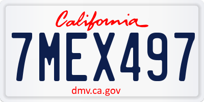 CA license plate 7MEX497