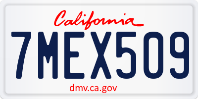 CA license plate 7MEX509