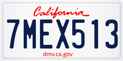 CA license plate 7MEX513