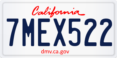 CA license plate 7MEX522