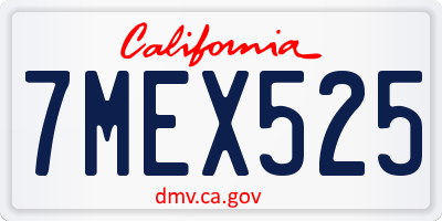 CA license plate 7MEX525