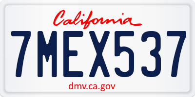 CA license plate 7MEX537