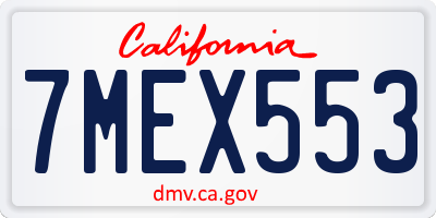 CA license plate 7MEX553