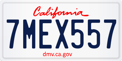 CA license plate 7MEX557