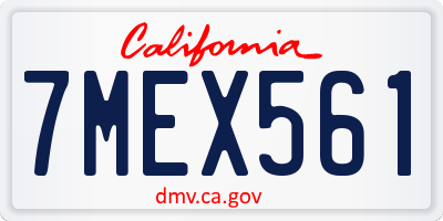 CA license plate 7MEX561