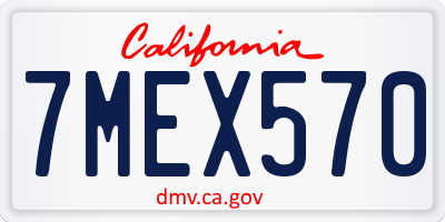 CA license plate 7MEX570