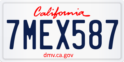 CA license plate 7MEX587