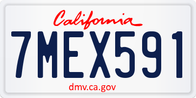 CA license plate 7MEX591