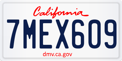 CA license plate 7MEX609