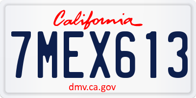 CA license plate 7MEX613