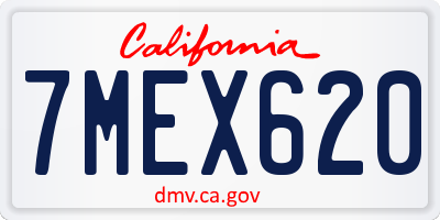 CA license plate 7MEX620