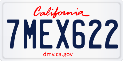 CA license plate 7MEX622