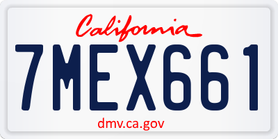 CA license plate 7MEX661