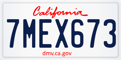CA license plate 7MEX673