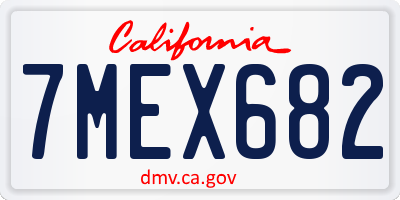 CA license plate 7MEX682