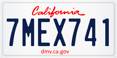 CA license plate 7MEX741