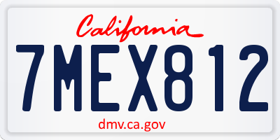 CA license plate 7MEX812