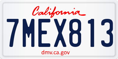 CA license plate 7MEX813