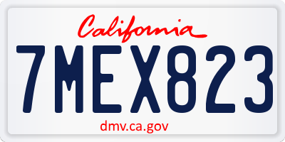 CA license plate 7MEX823