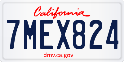 CA license plate 7MEX824