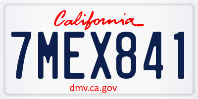 CA license plate 7MEX841