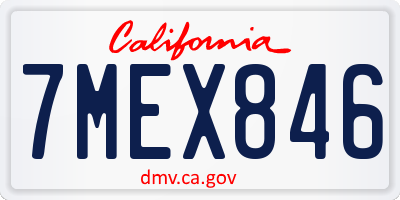 CA license plate 7MEX846