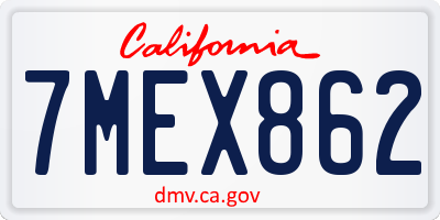 CA license plate 7MEX862