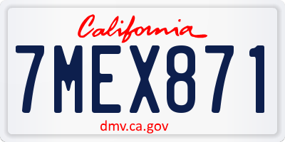 CA license plate 7MEX871