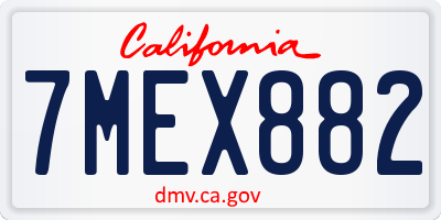 CA license plate 7MEX882