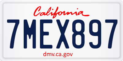 CA license plate 7MEX897