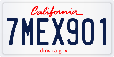 CA license plate 7MEX901