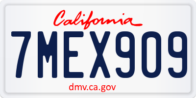 CA license plate 7MEX909