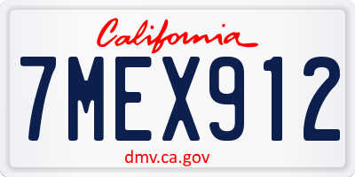 CA license plate 7MEX912