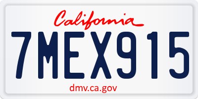 CA license plate 7MEX915