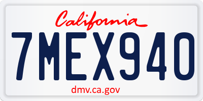 CA license plate 7MEX940