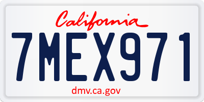 CA license plate 7MEX971